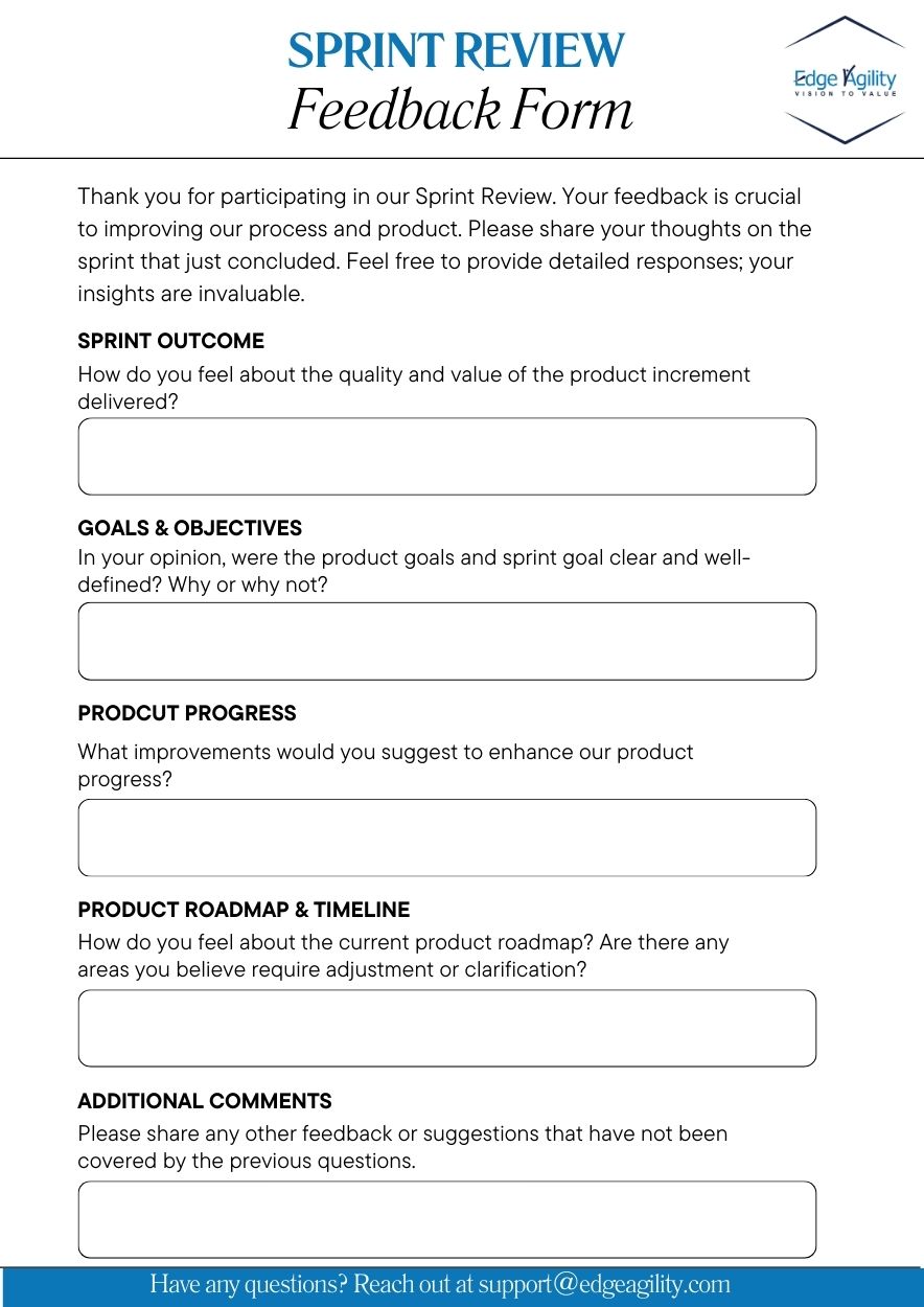 An example of Sprint Review Feedback Form