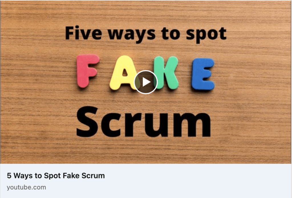 Five ways to spot fake scrum YouTube Thumbnail