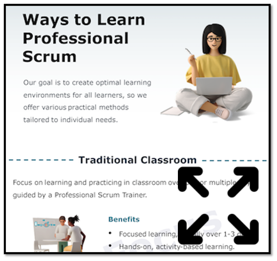 Scrum.org training formats infographic