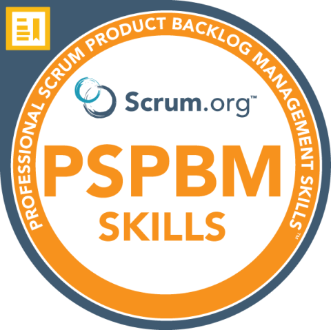 Professional Scrum Product Backlog Management Skills Certification Badge